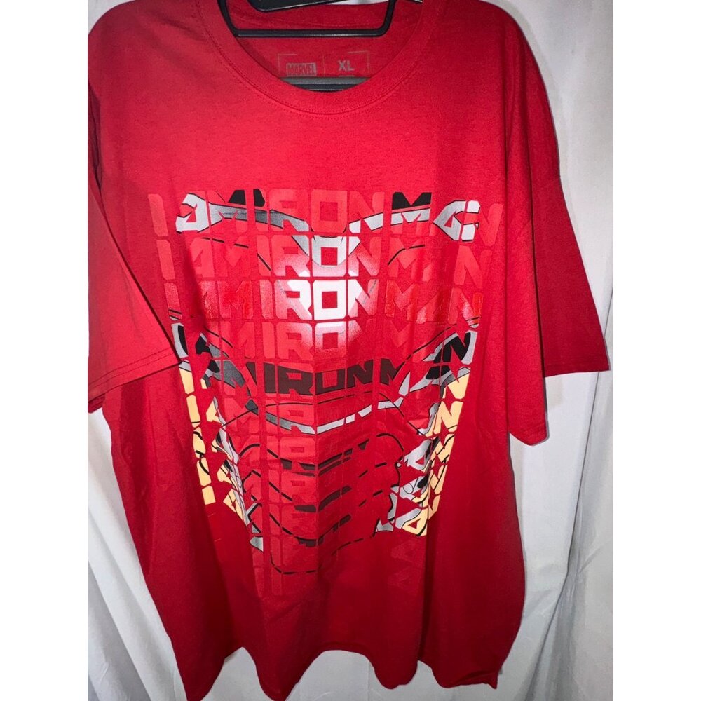 Marvel Iron Man Graphic T Shirt Red Men Avengers Superhero Size XL New‎